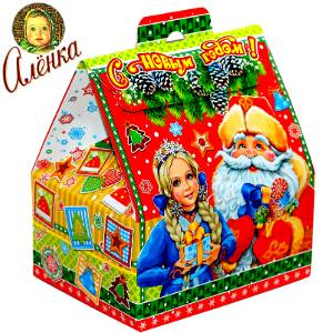 Детский новогодний подарок в картонной упаковке весом 750 грамм по цене 601 руб
