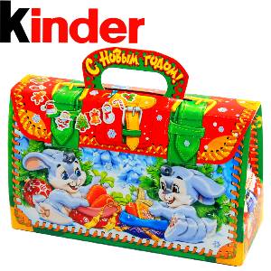 Детский новогодний подарок  в картонной упаковке весом 800 грамм по цене 749 руб