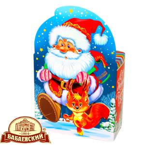 Сладкий новогодний подарок в картонной упаковке весом 850 грамм по цене 816 руб